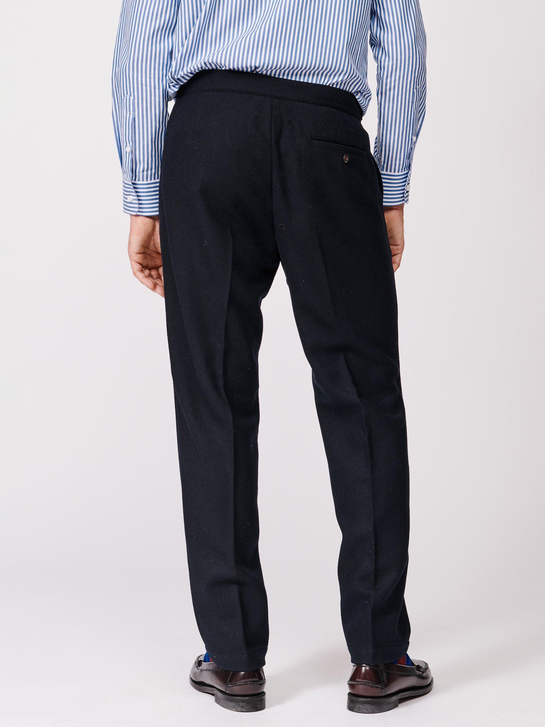 Product image 2 of 7, which shows Aubin Mareham Wool Suit Trousers, Navy, 30R