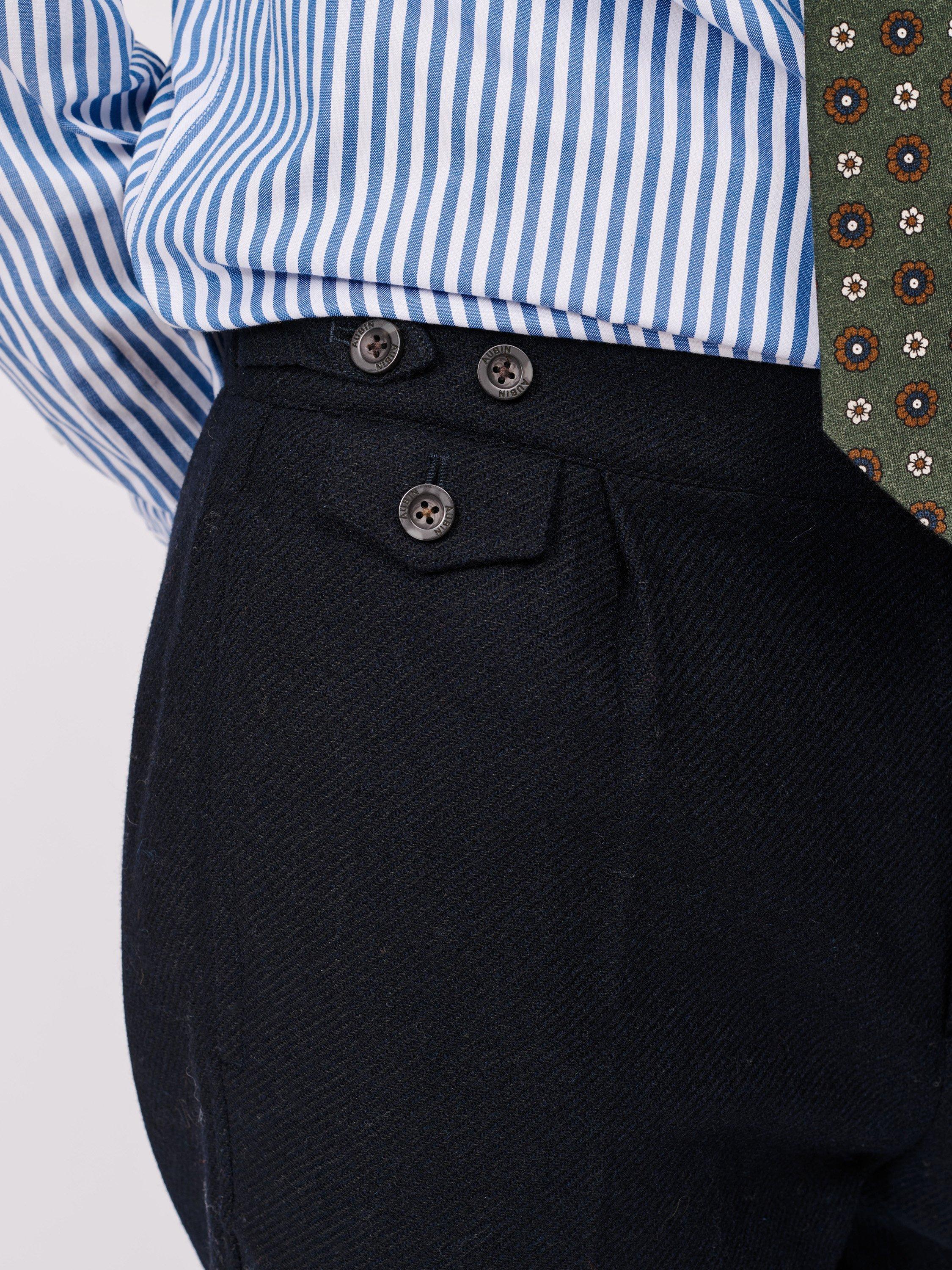 Product image 4 of 7, which shows Aubin Mareham Wool Suit Trousers, Navy, 30R