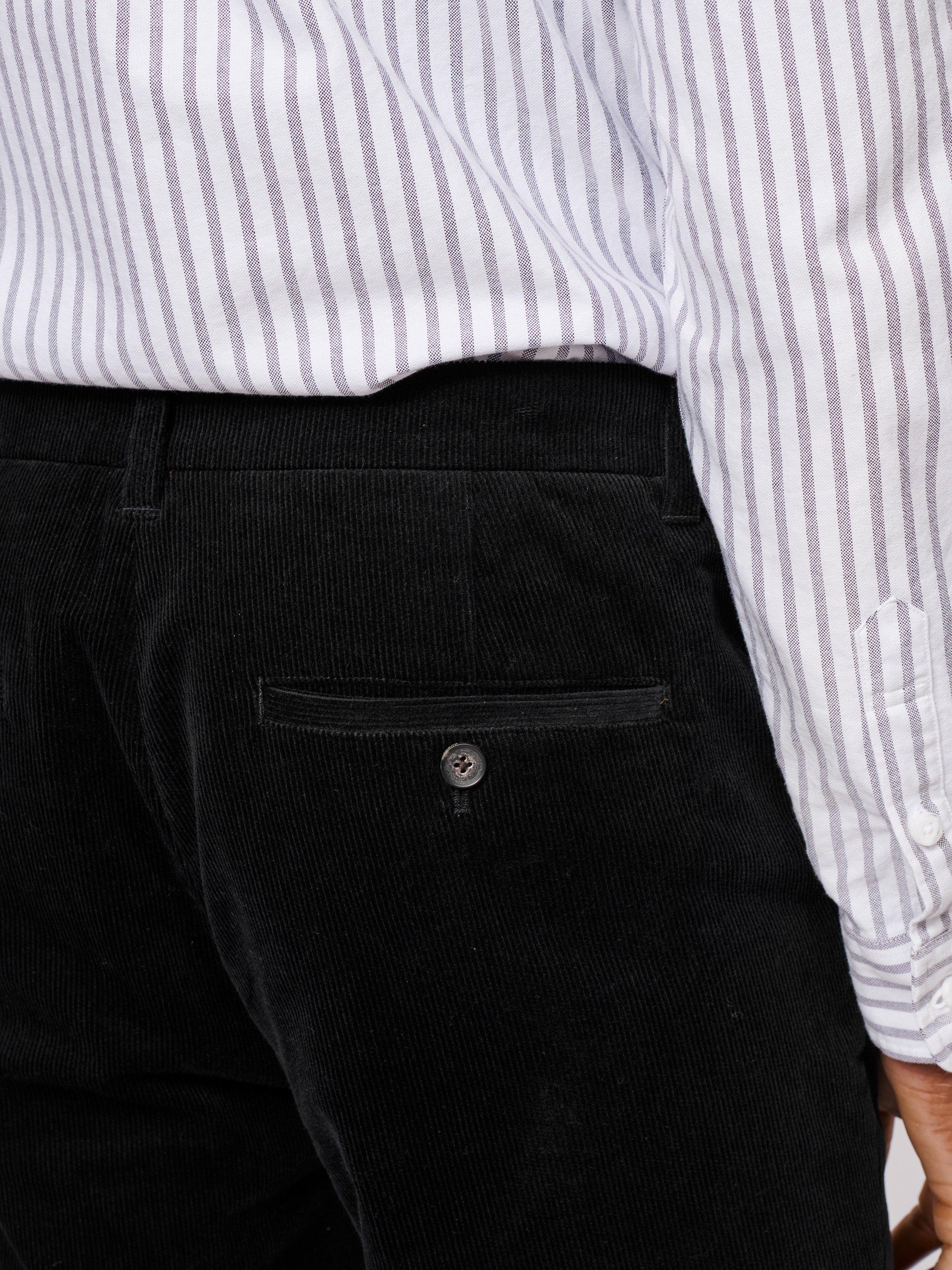 Product image 3 of 5, which shows Aubin Pasmore Corduroy Suit Trousers, Black, 30R