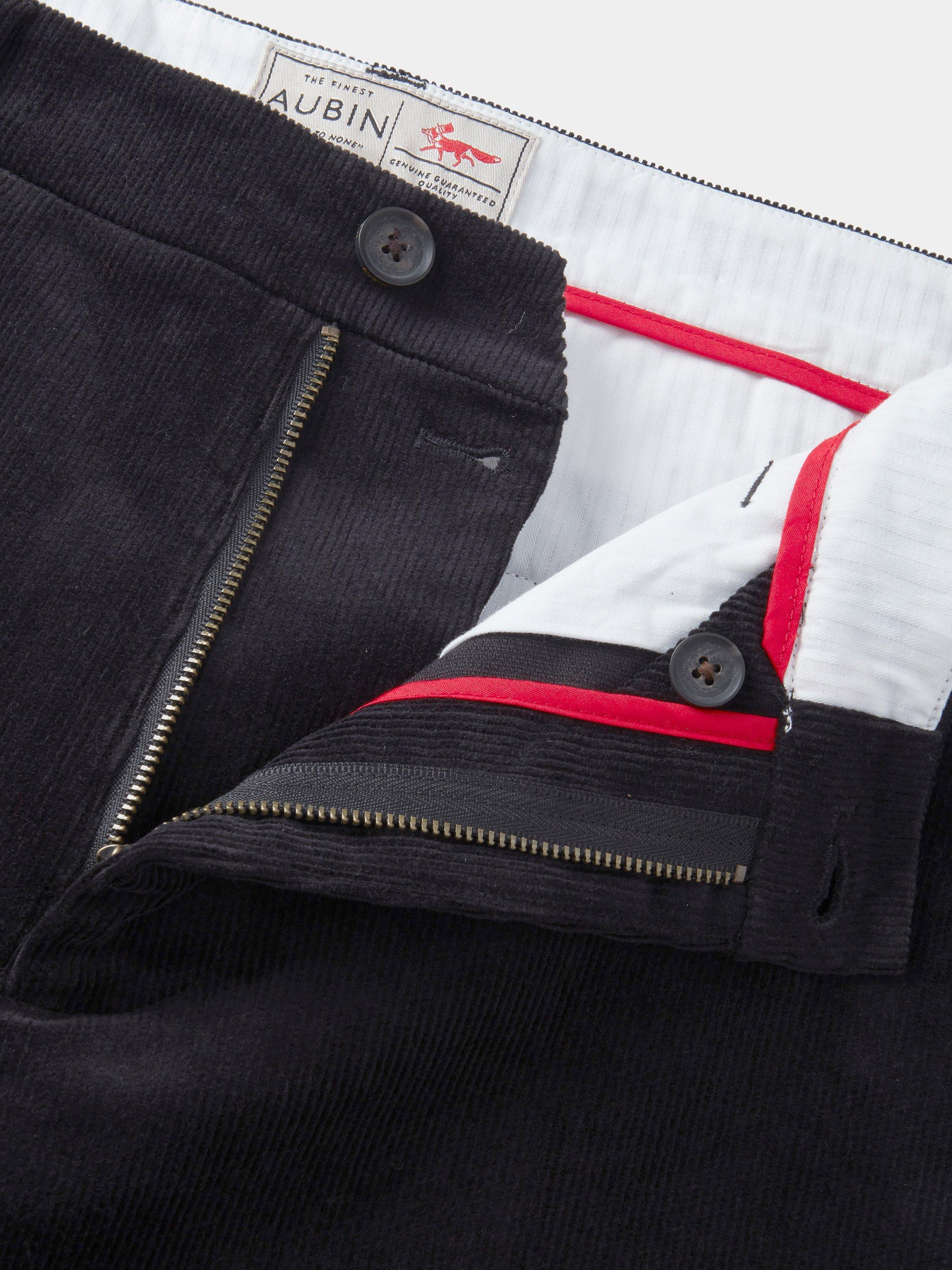 Product image 4 of 5, which shows Aubin Pasmore Corduroy Suit Trousers, Black, 30R