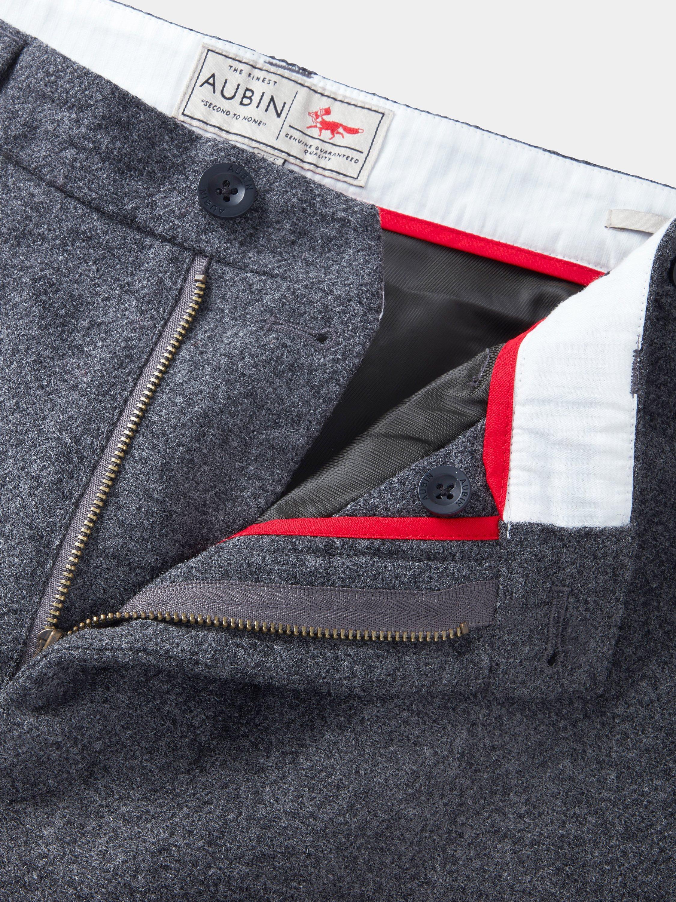 Product image 2 of 3, which shows Aubin Pasmore Wool Suit Trousers, Charcoal Flannel, 30R