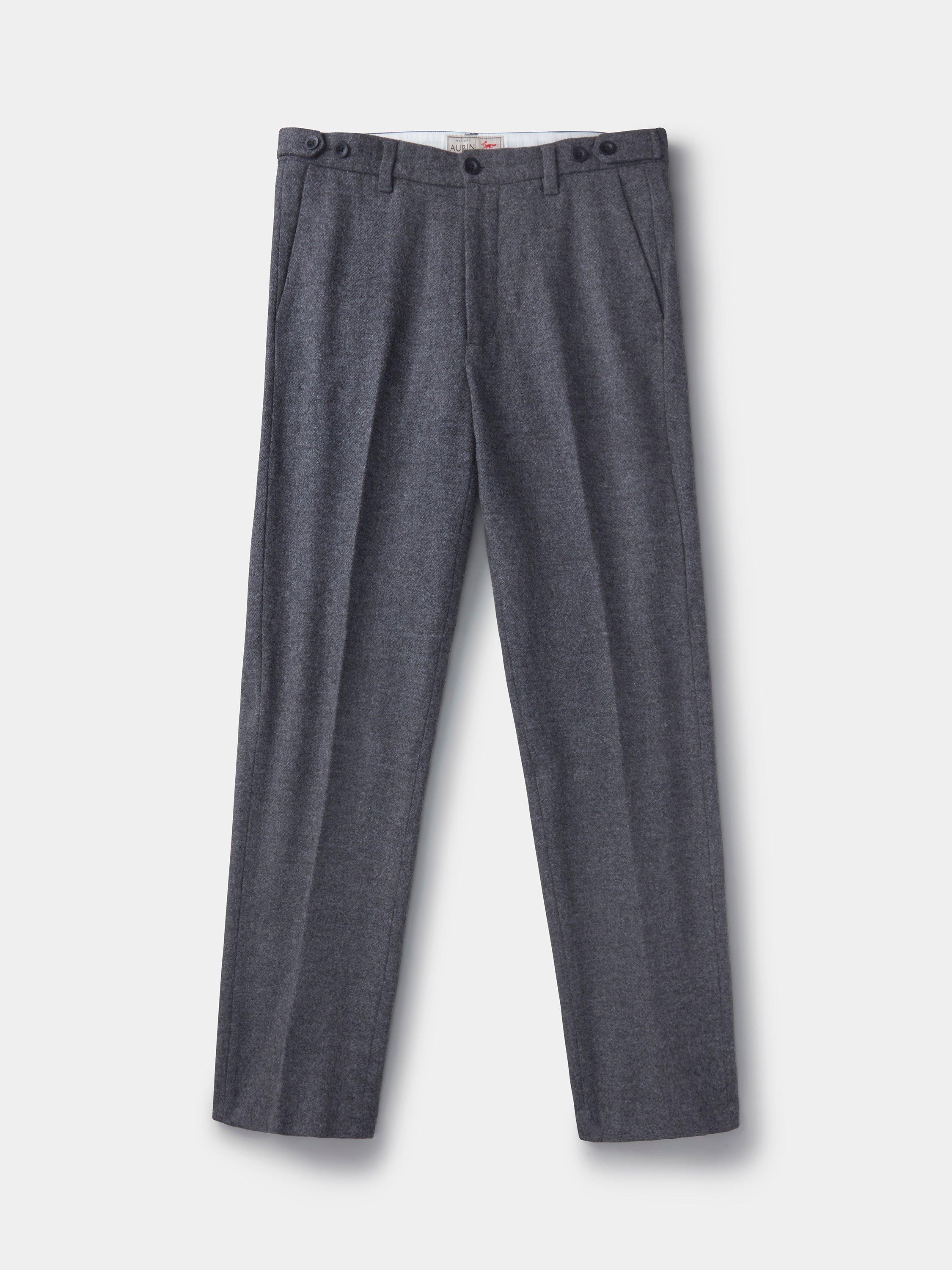 Product image 3 of 3, which shows Aubin Pasmore Wool Suit Trousers, Charcoal Flannel, 30R