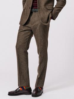 Aubin Pasmore Herringbone Wool Suit Trousers, Green - view 2, Green