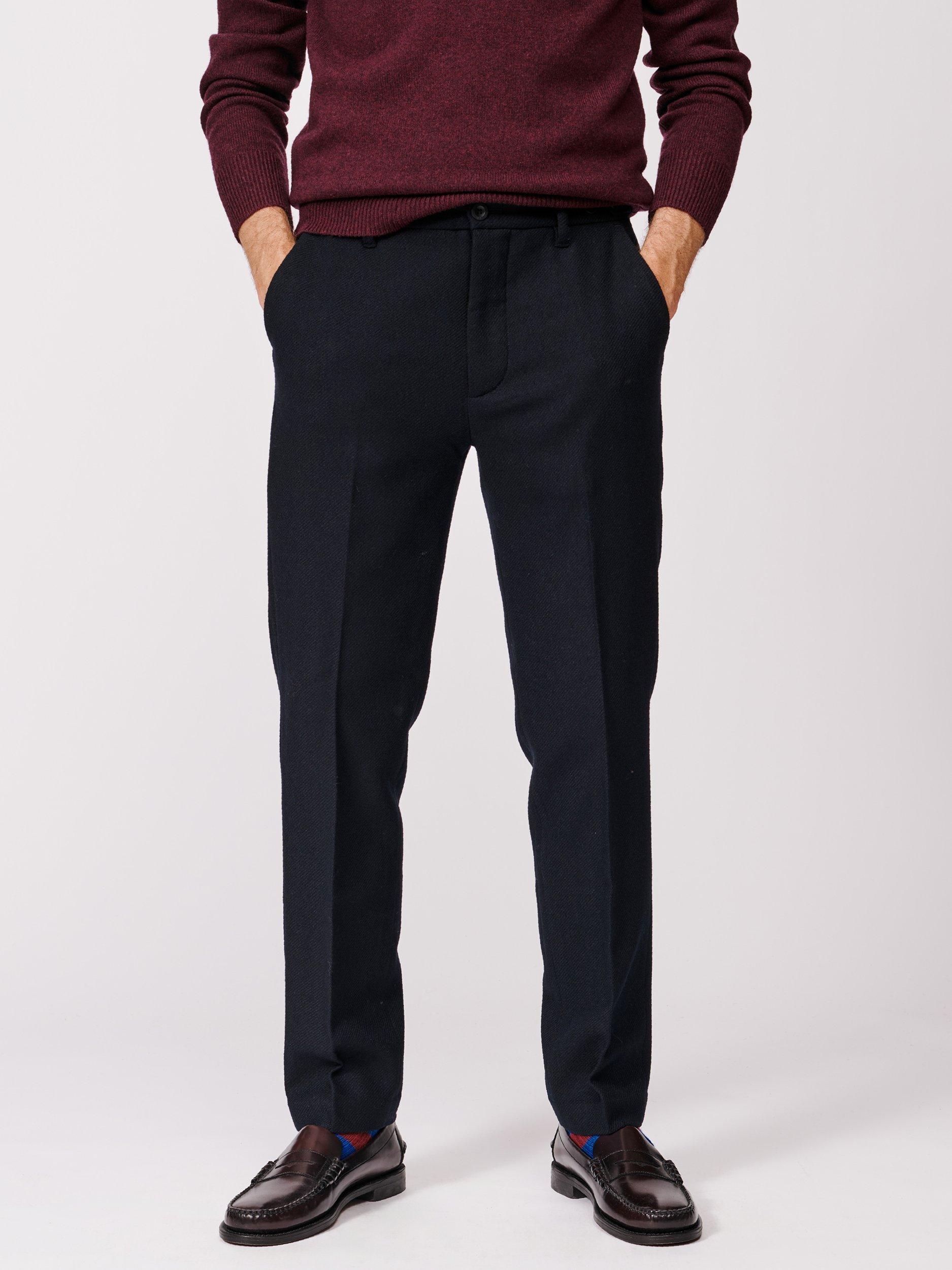 Product image 1 of 5, which shows Aubin Pasmore Wool Suit Trousers, Navy Flannel, 30R