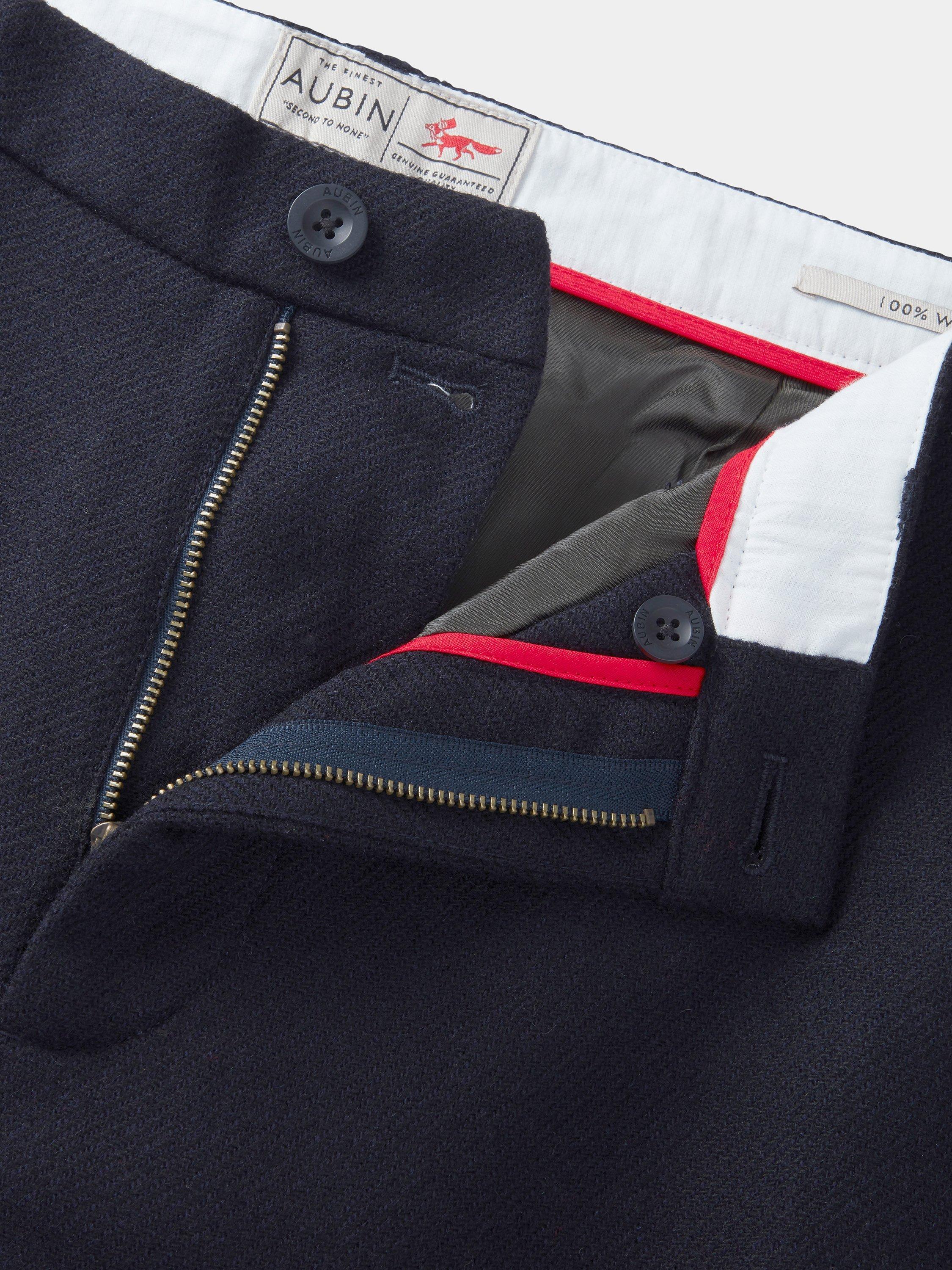 Product image 4 of 5, which shows Aubin Pasmore Wool Suit Trousers, Navy Flannel, 30R