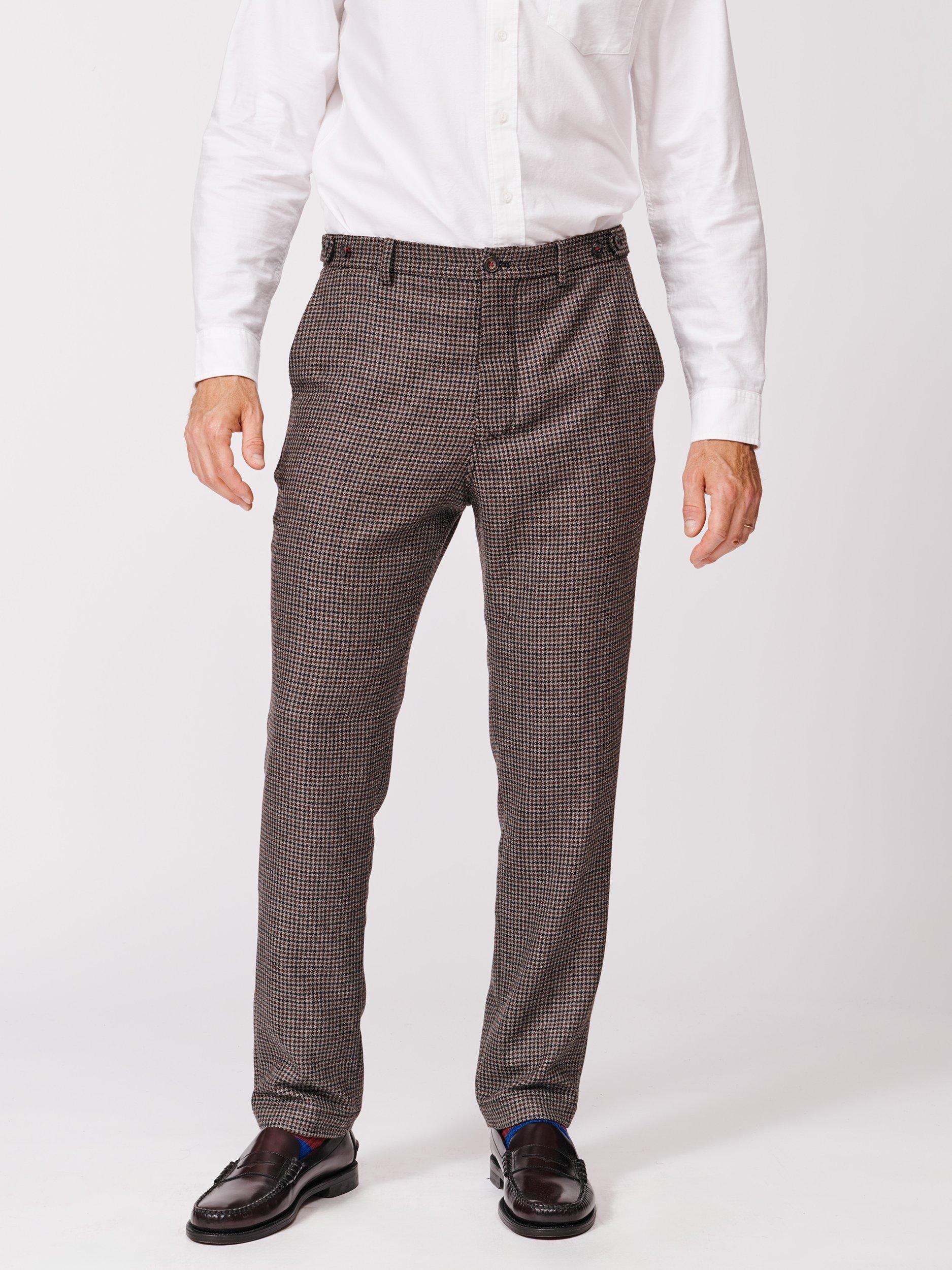 Product image 1 of 6, which shows Aubin Pasmore Puppy Tooth Wool Suit Trousers, Multi, 30R