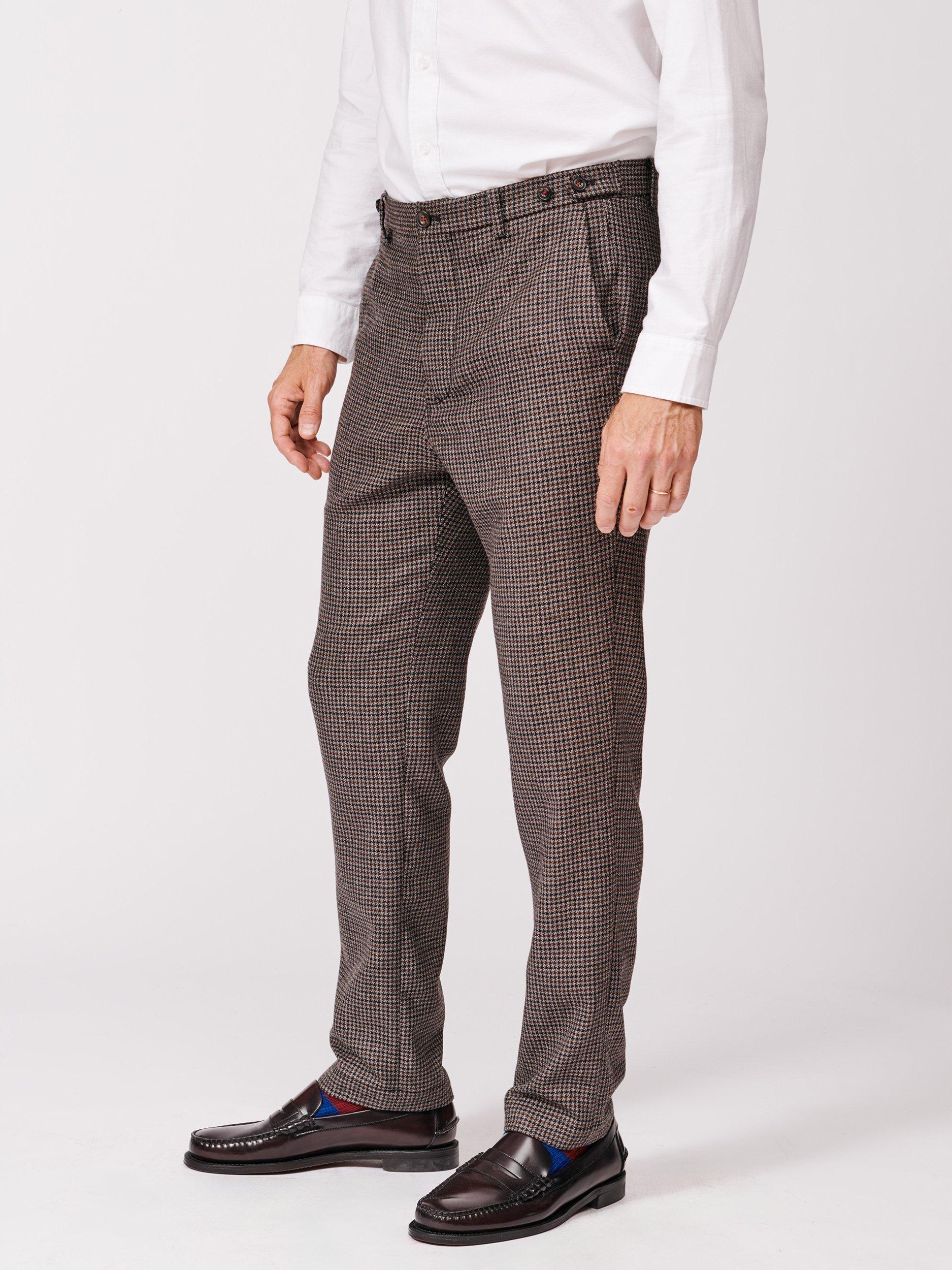 Product image 2 of 6, which shows Aubin Pasmore Puppy Tooth Wool Suit Trousers, Multi, 30R