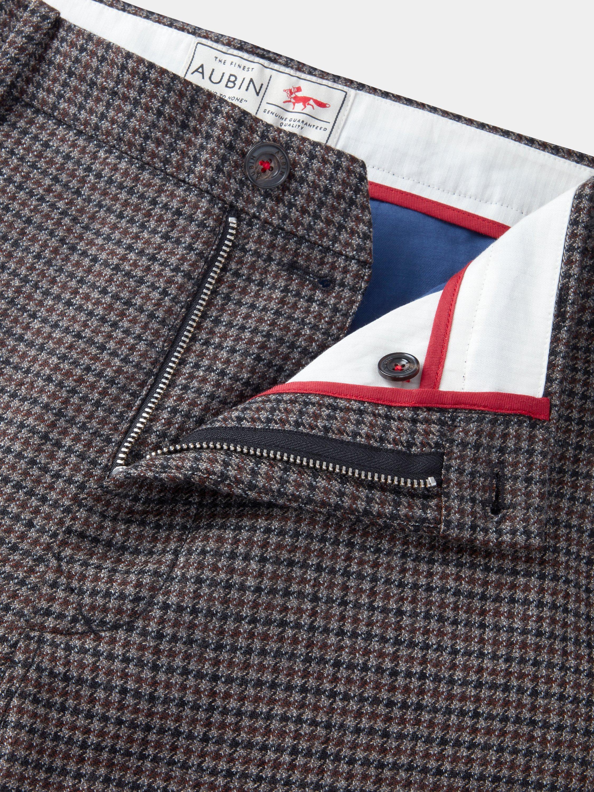 Product image 5 of 6, which shows Aubin Pasmore Puppy Tooth Wool Suit Trousers, Multi, 30R