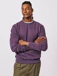 Aubin Vestry Crew Neck Cotton Sweatshirt, Deep Purple