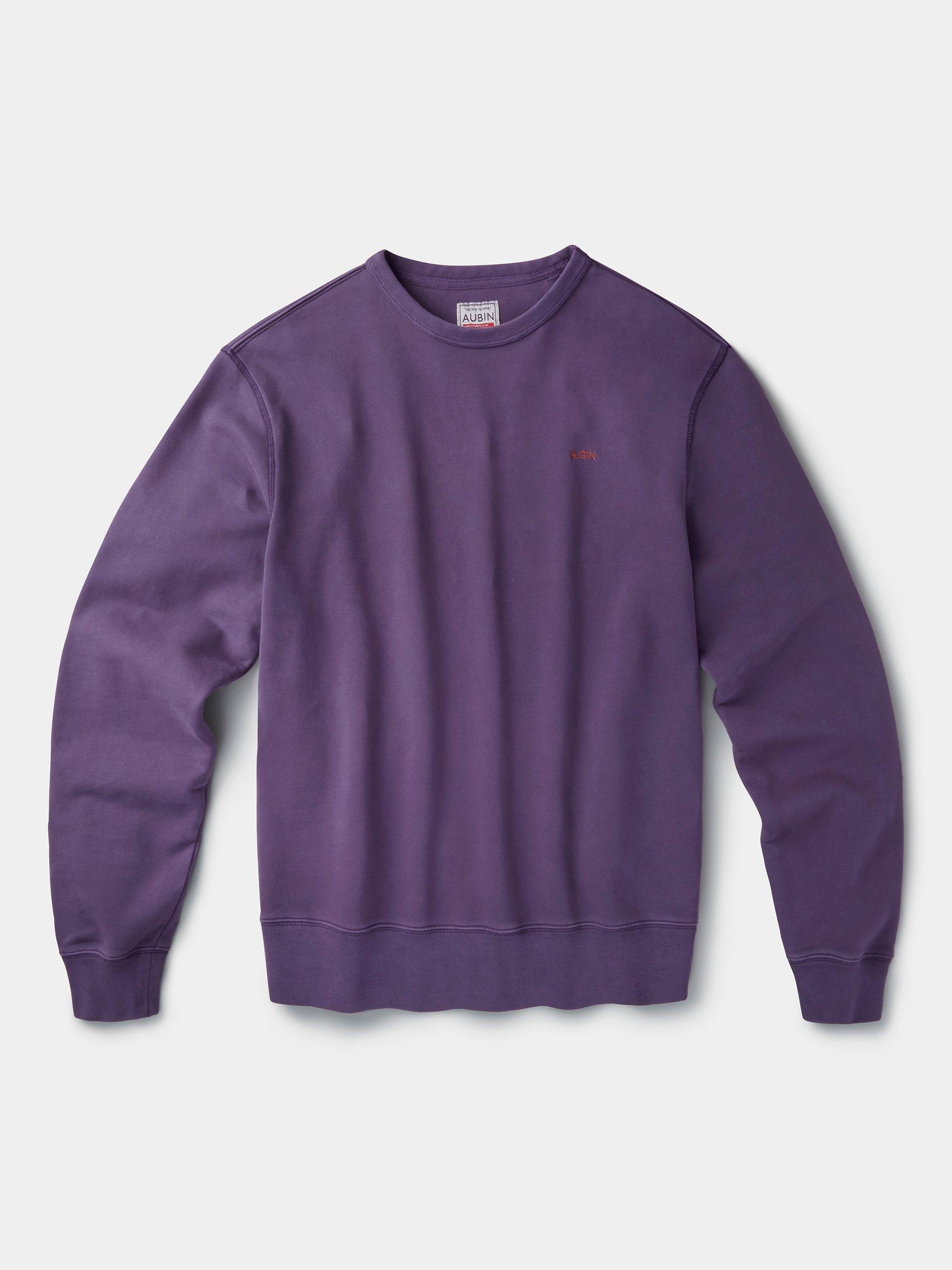Product image 6 of 6, which shows Aubin Vestry Crew Neck Cotton Sweatshirt, Deep Purple, S