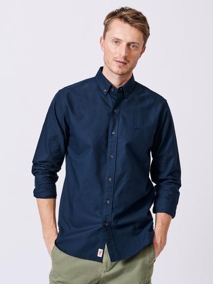 Aubin Alder Cotton Regular Fit Oxford Shirt, Navy