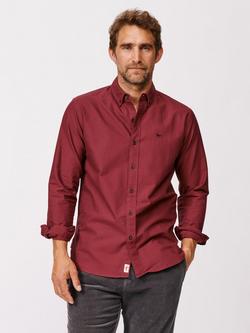 Aubin Alder Cotton Regular Fit Oxford Shirt, Port