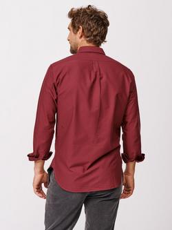 Aubin Alder Cotton Regular Fit Oxford Shirt - view 2, Port