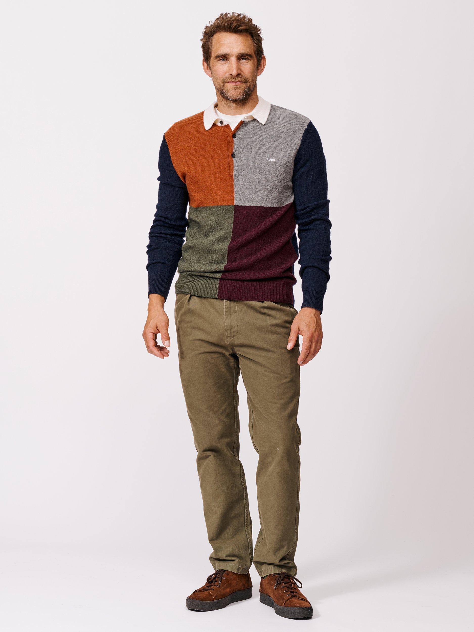 Product image 3 of 5, which shows Aubin Kendal Knitted Harlequin Rugby Top, Multi, M
