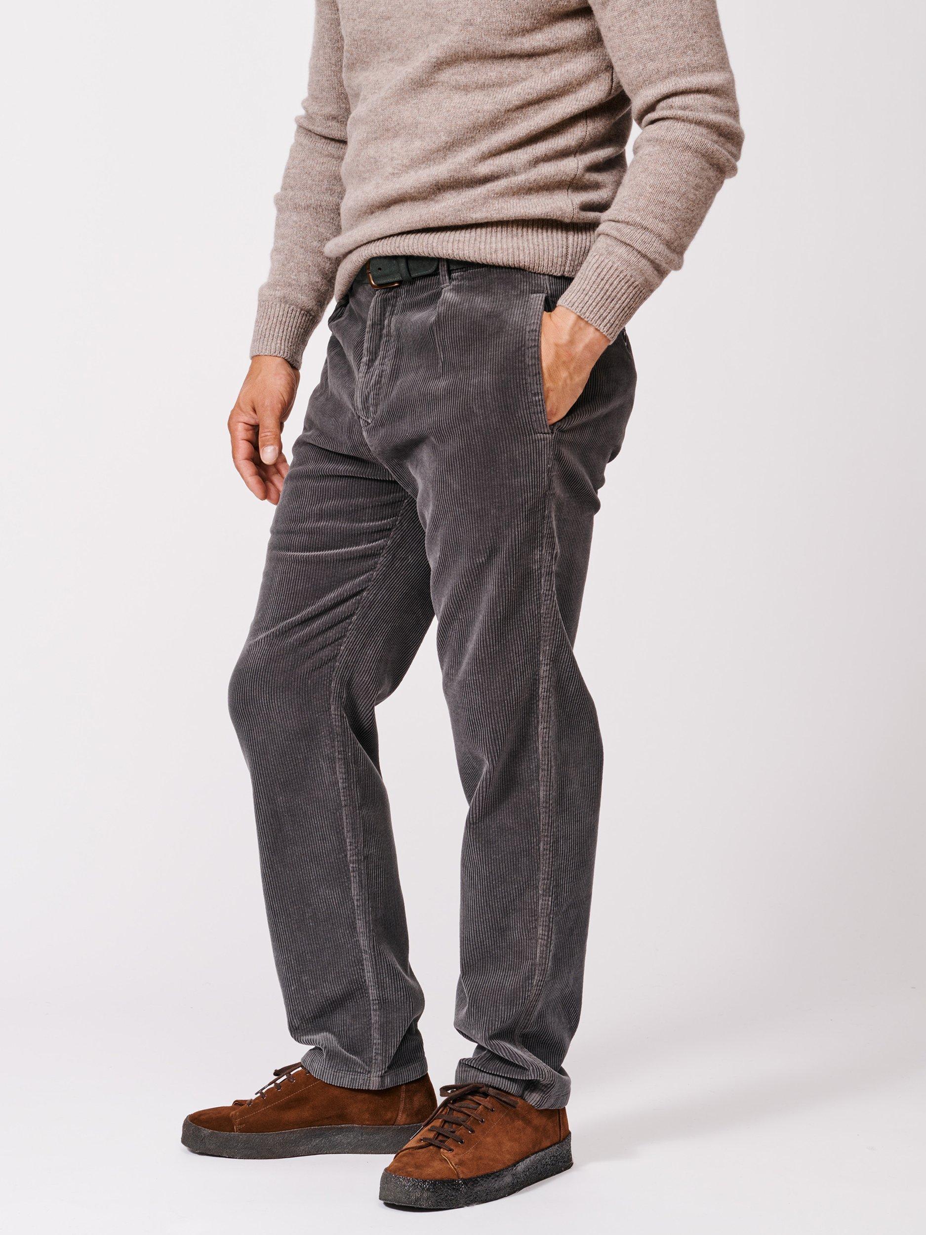 Product image 1 of 5, which shows Aubin Barrowby Cord Trousers, Charocal, 30R