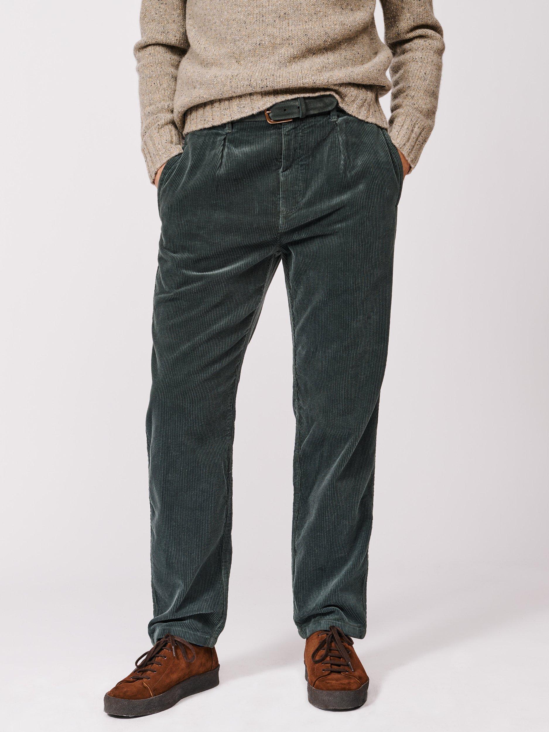 Product image 1 of 6, which shows Aubin Barrowby Cord Trousers, Khaki, 30R