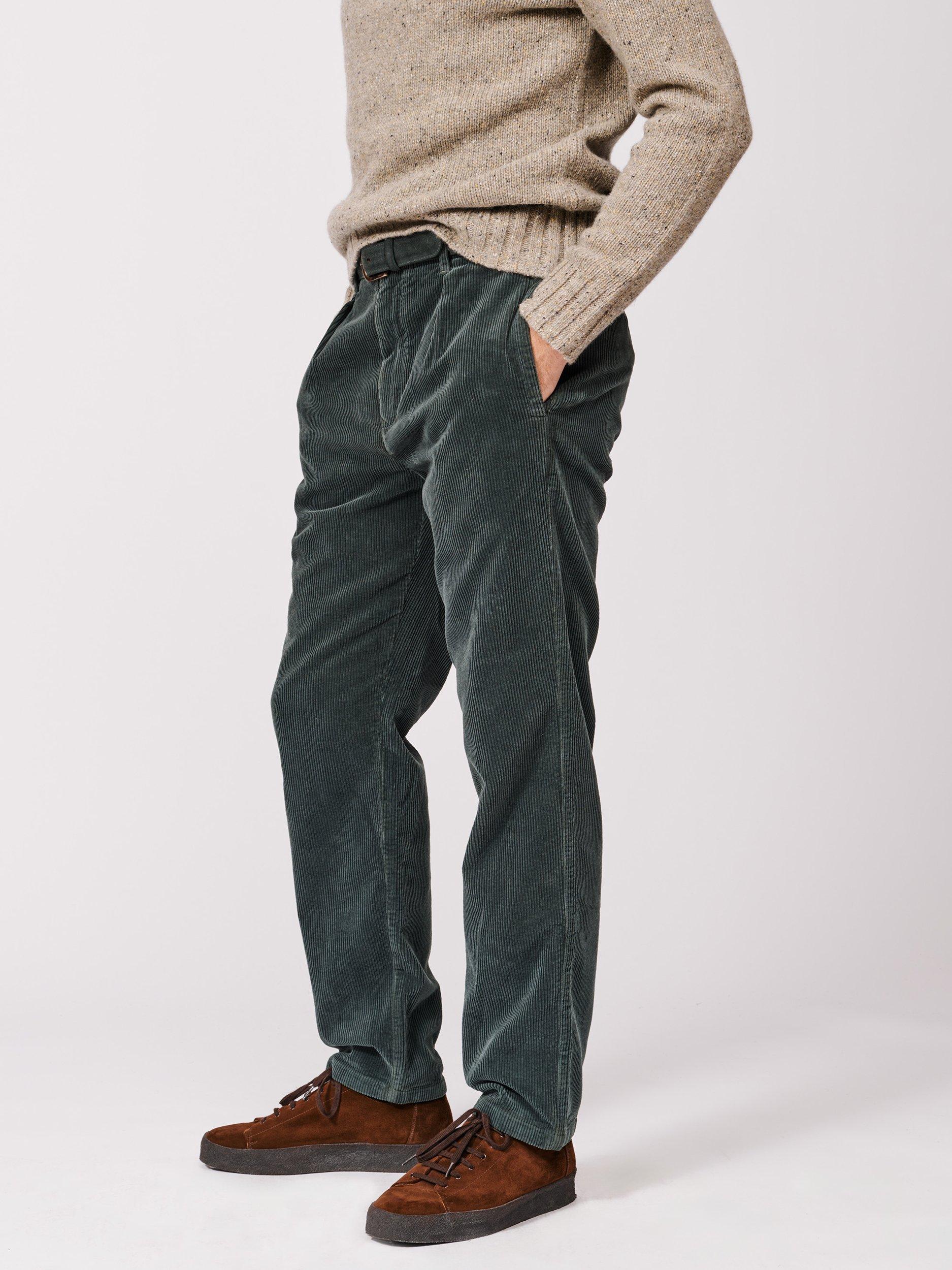 Product image 3 of 6, which shows Aubin Barrowby Cord Trousers, Khaki, 30R