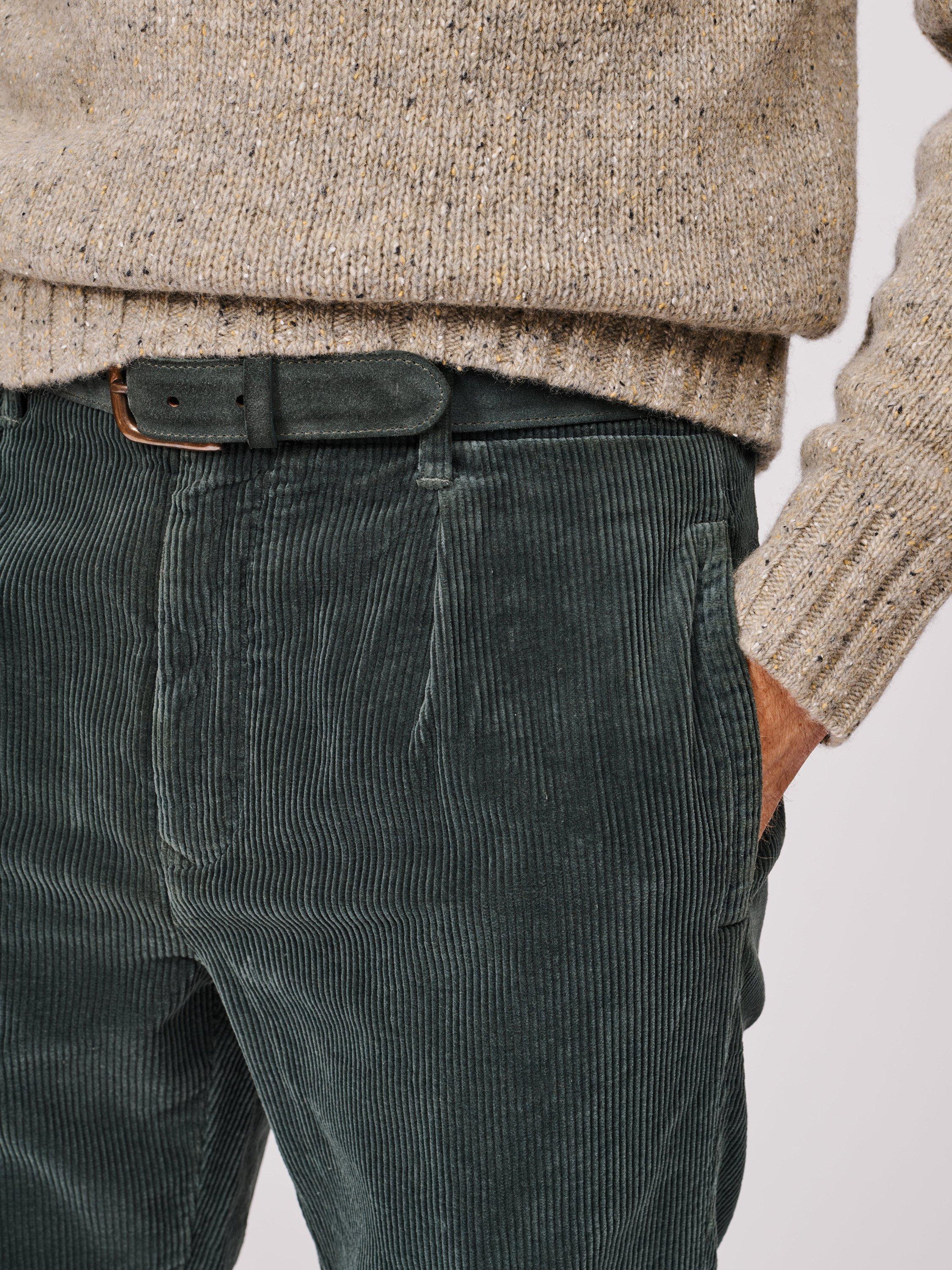 Product image 4 of 6, which shows Aubin Barrowby Cord Trousers, Khaki, 30R