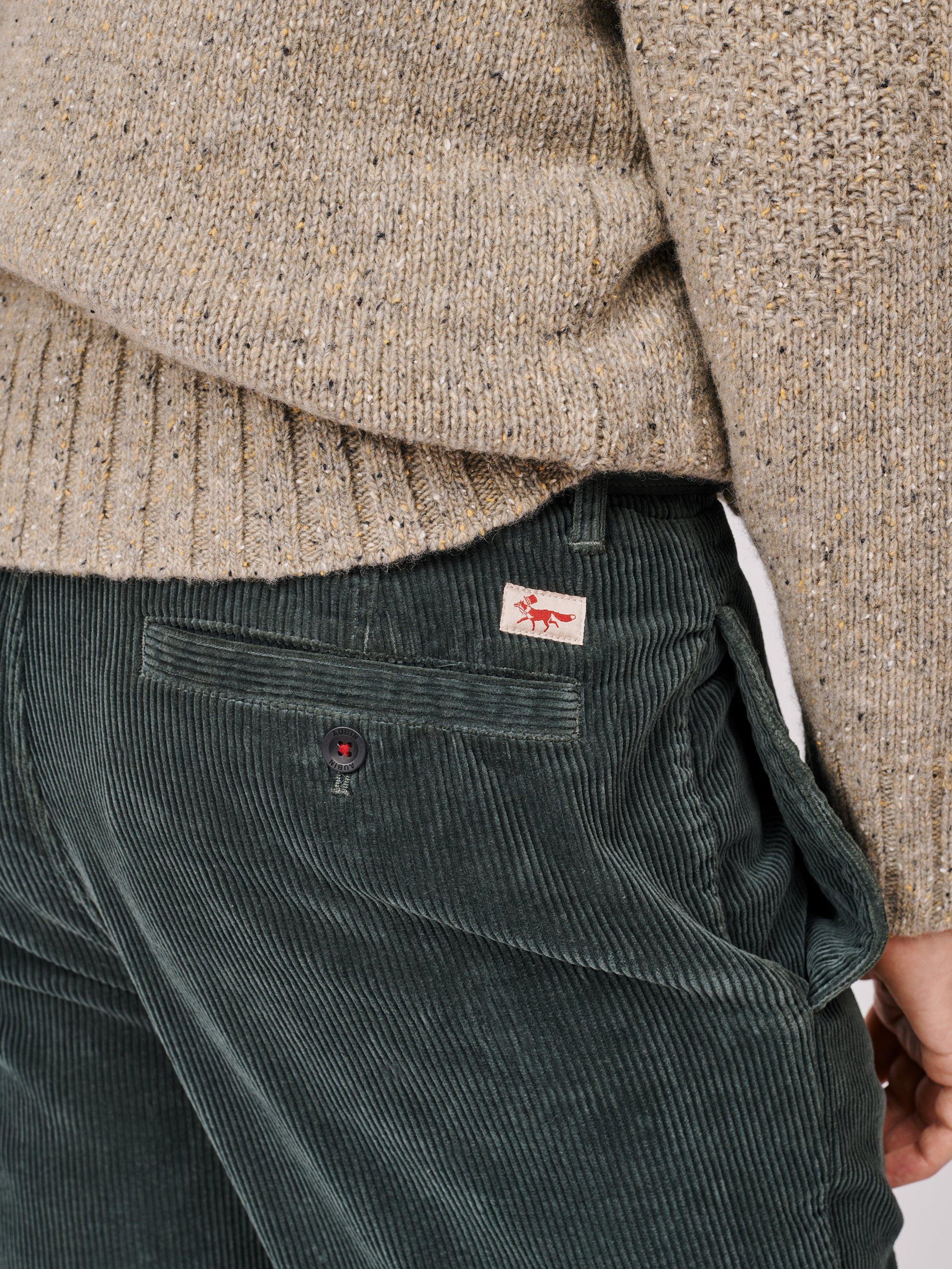 Product image 5 of 6, which shows Aubin Barrowby Cord Trousers, Khaki, 30R