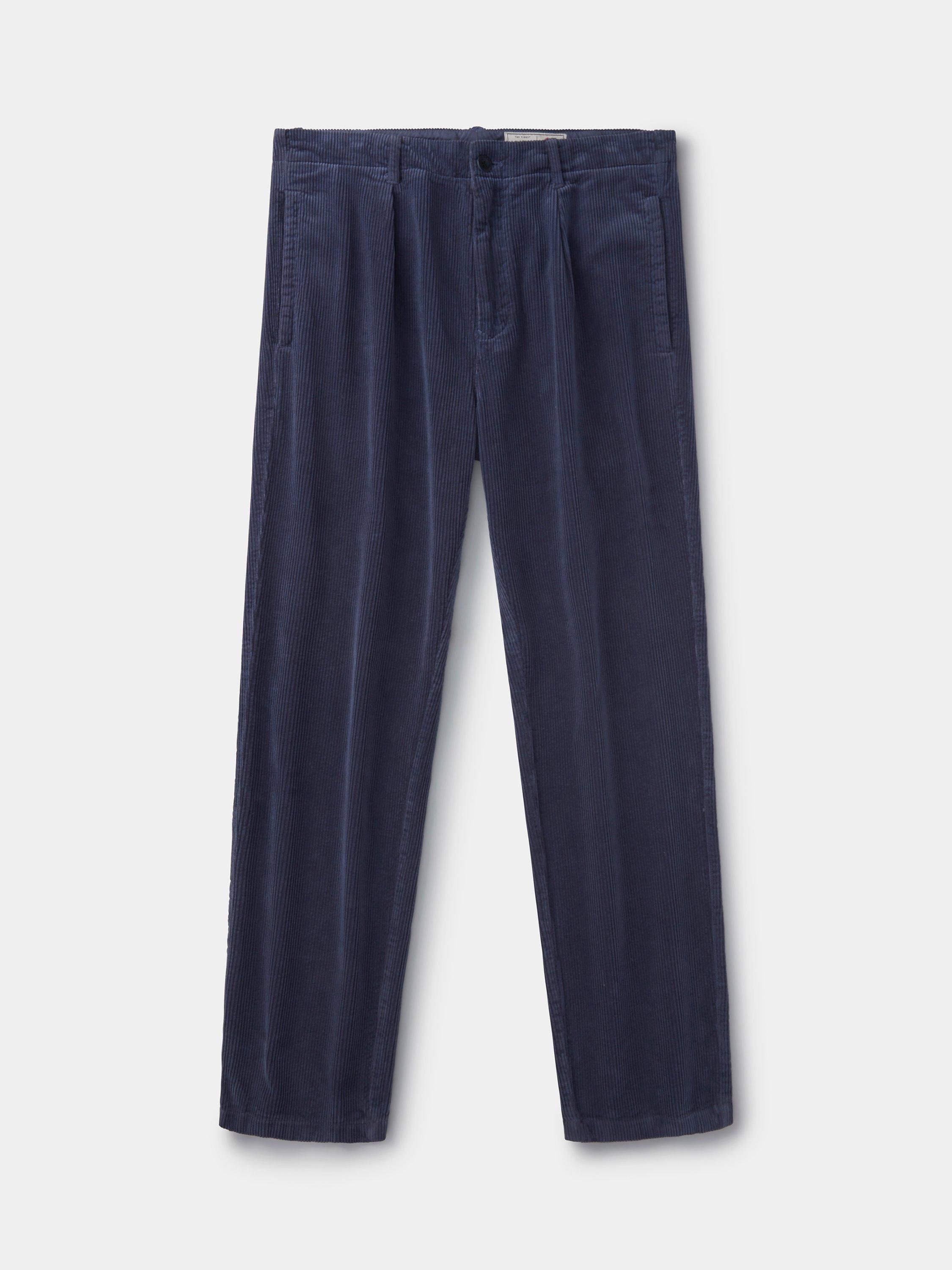Product image 5 of 5, which shows Aubin Barrowby Cord Trousers, Navy, 30R