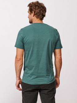 Aubin Organic Cotton Regular Fit Short Sleeve Logo T-Shirt - view 2, Dark Khaki