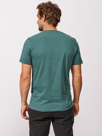 Aubin Regular Fit Short Sleeve Logo Cotton T-Shirt - view 2, Dark Khaki