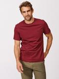 Aubin Organic Cotton Regular Fit Short Sleeve Logo T-Shirt, Port