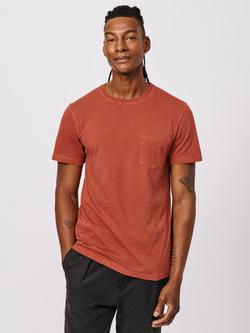 Aubin Hareby Organic Cotton Regular Fit Short Sleeve T-Shirt, Russet