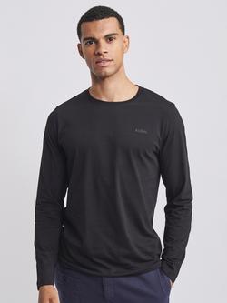 Aubin Hatcliffe Cotton Long Sleeve T-Shirt, Black, Black
