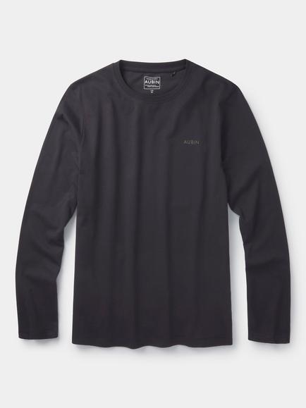 Aubin Hatcliffe Cotton Long Sleeve T-Shirt, Black - view 2, Black