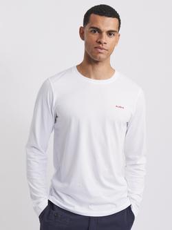 Aubin Hatcliffe Cotton Long Sleeve T-Shirt, Black, White
