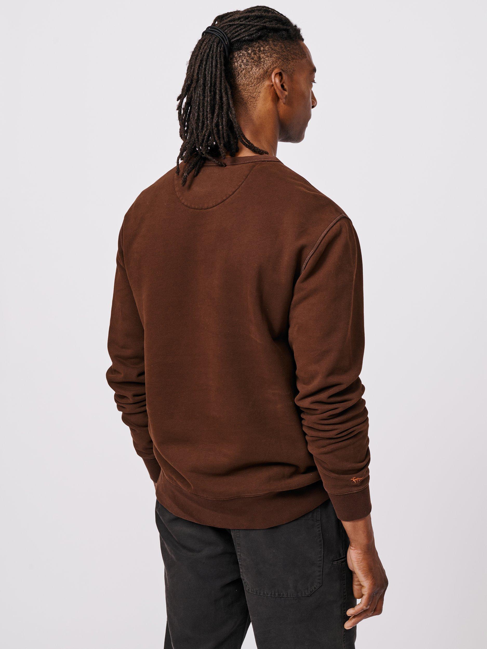 Product image 2 of 6, which shows Aubin Vestry Crew Neck Cotton Sweatshirt, Chocolate, S