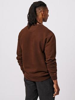 Aubin Vestry Crew Neck Cotton Sweatshirt - view 2, Chocolate