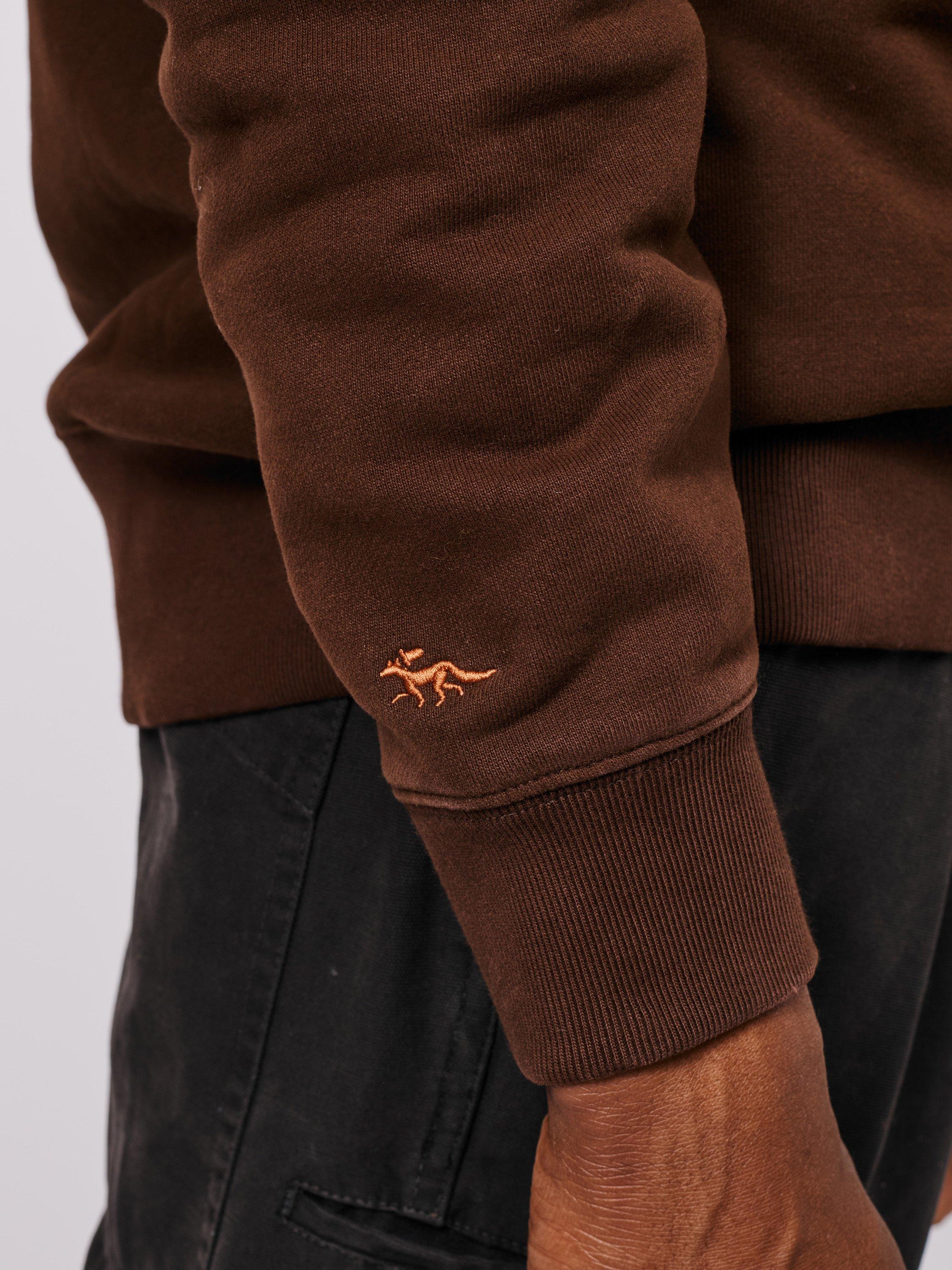 Product image 5 of 6, which shows Aubin Vestry Crew Neck Cotton Sweatshirt, Chocolate, S