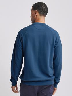 Aubin Ash Crew Neck Cotton Sweatshirt, Blue - view 2, Blue