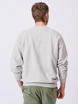Aubin Ash Crew Neck Cotton Sweatshirt, Grey Marl - view 2, Grey Marl