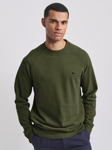 Aubin Ash Crew Neck Sweatshirt, Khaki