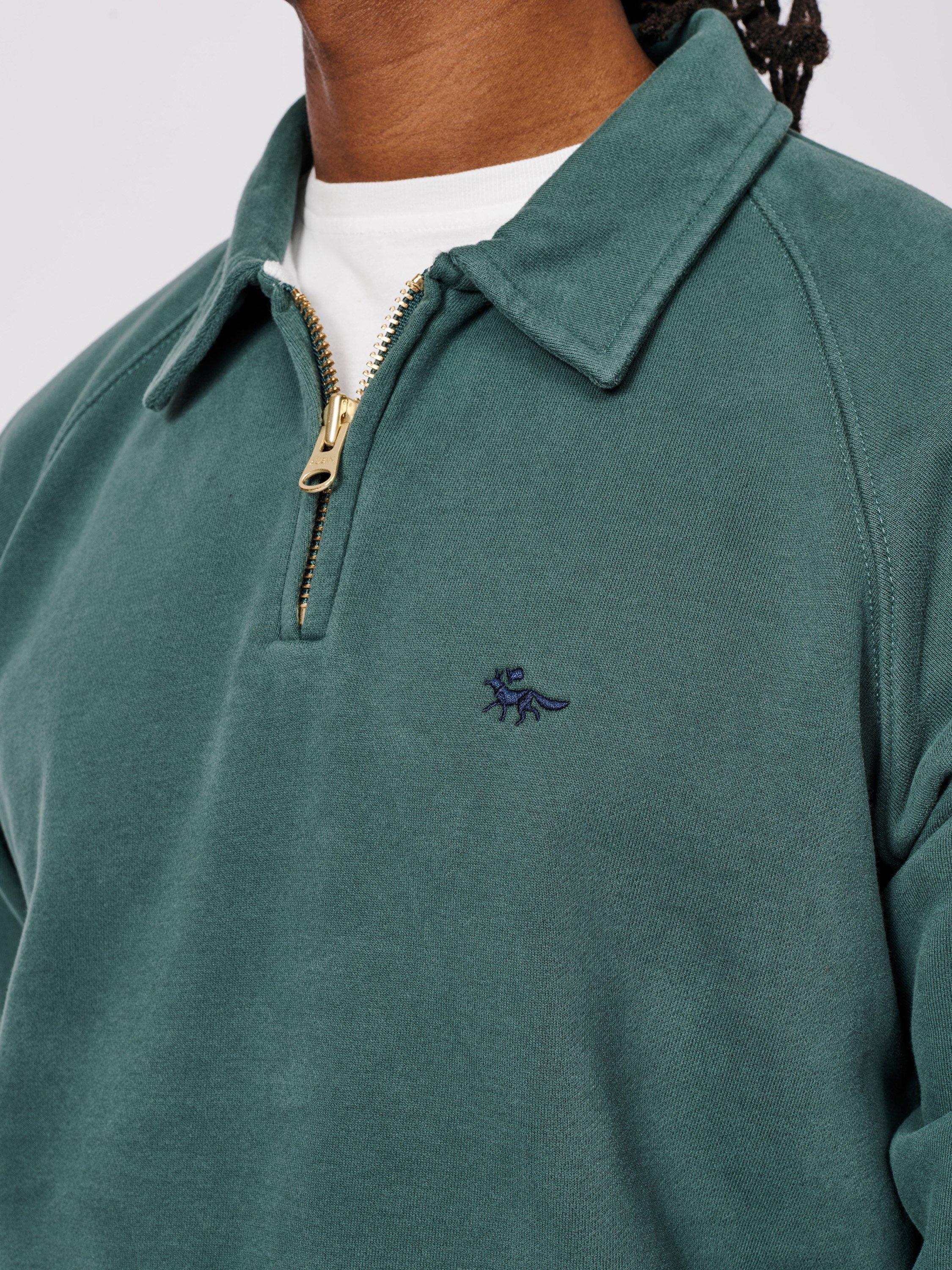 Product image 4 of 5, which shows Aubin Dunster Zip Neck Jumper, Racing Green, L