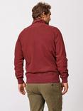 Aubin Provost Cotton Quarter-Zip Jersey Top, Burgundy