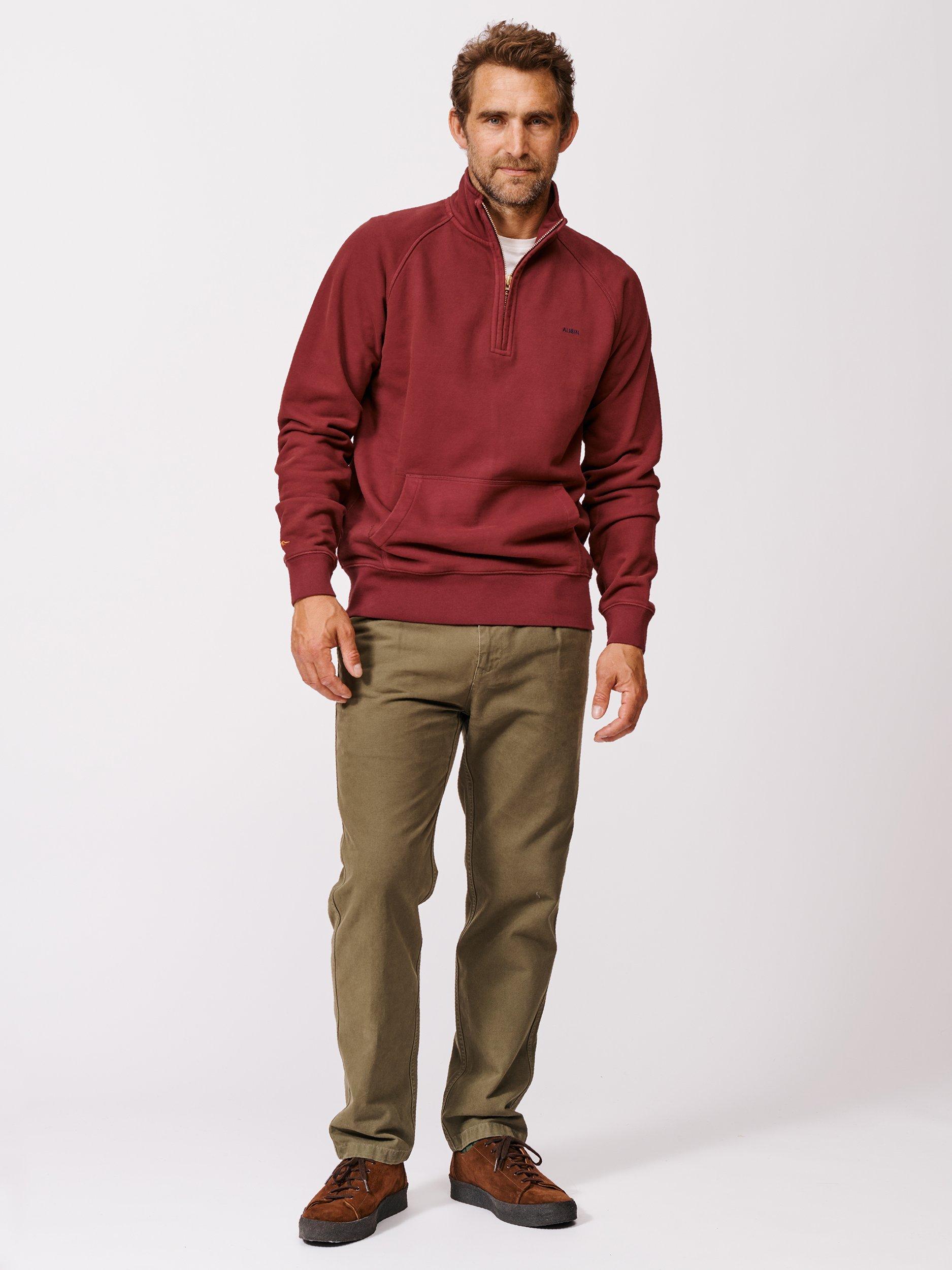 Product image 3 of 6, which shows Aubin Provost Half-Zip Sweatshirt, Burgundy, M