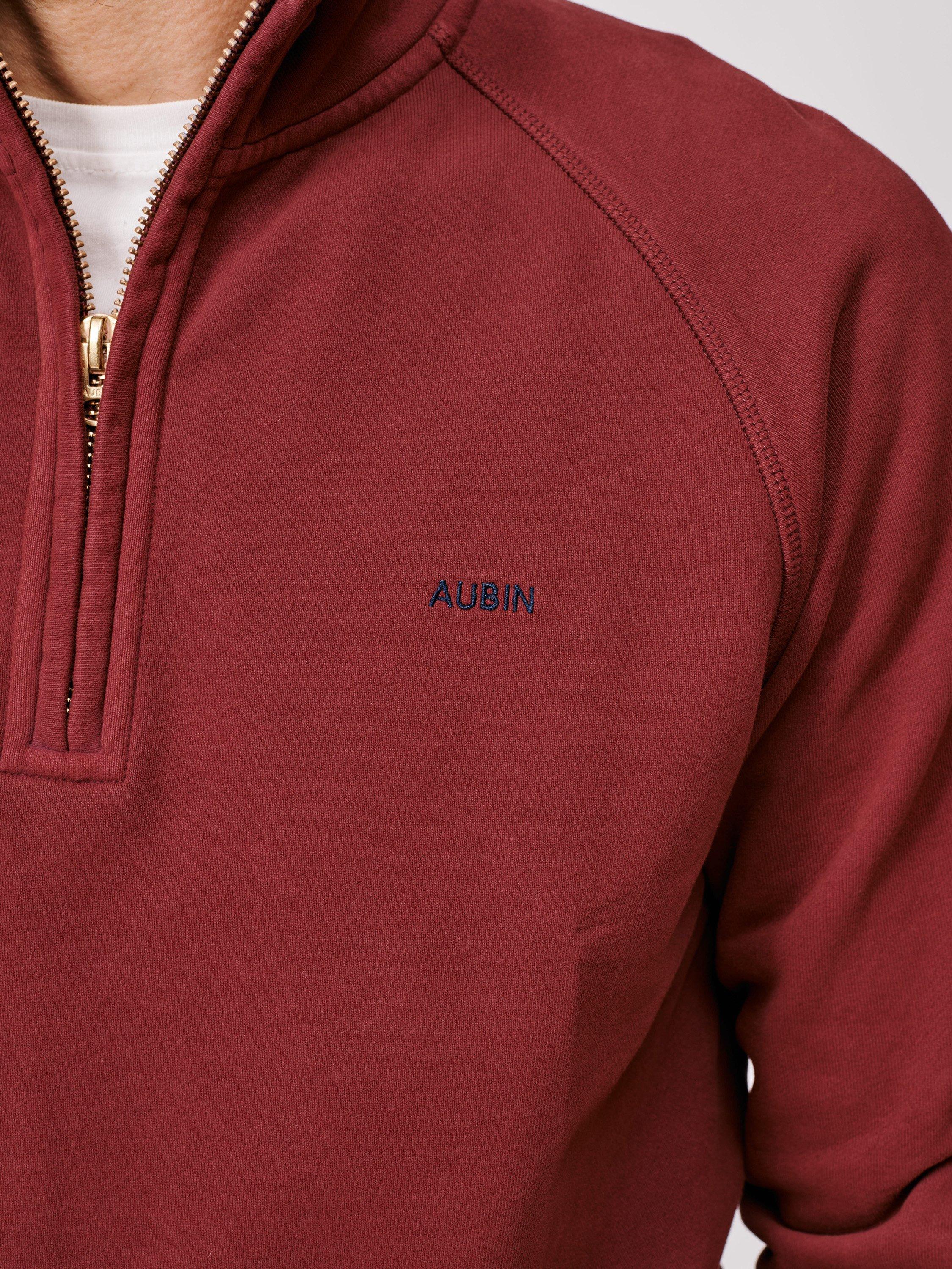 Product image 4 of 6, which shows Aubin Provost Half-Zip Sweatshirt, Burgundy, M