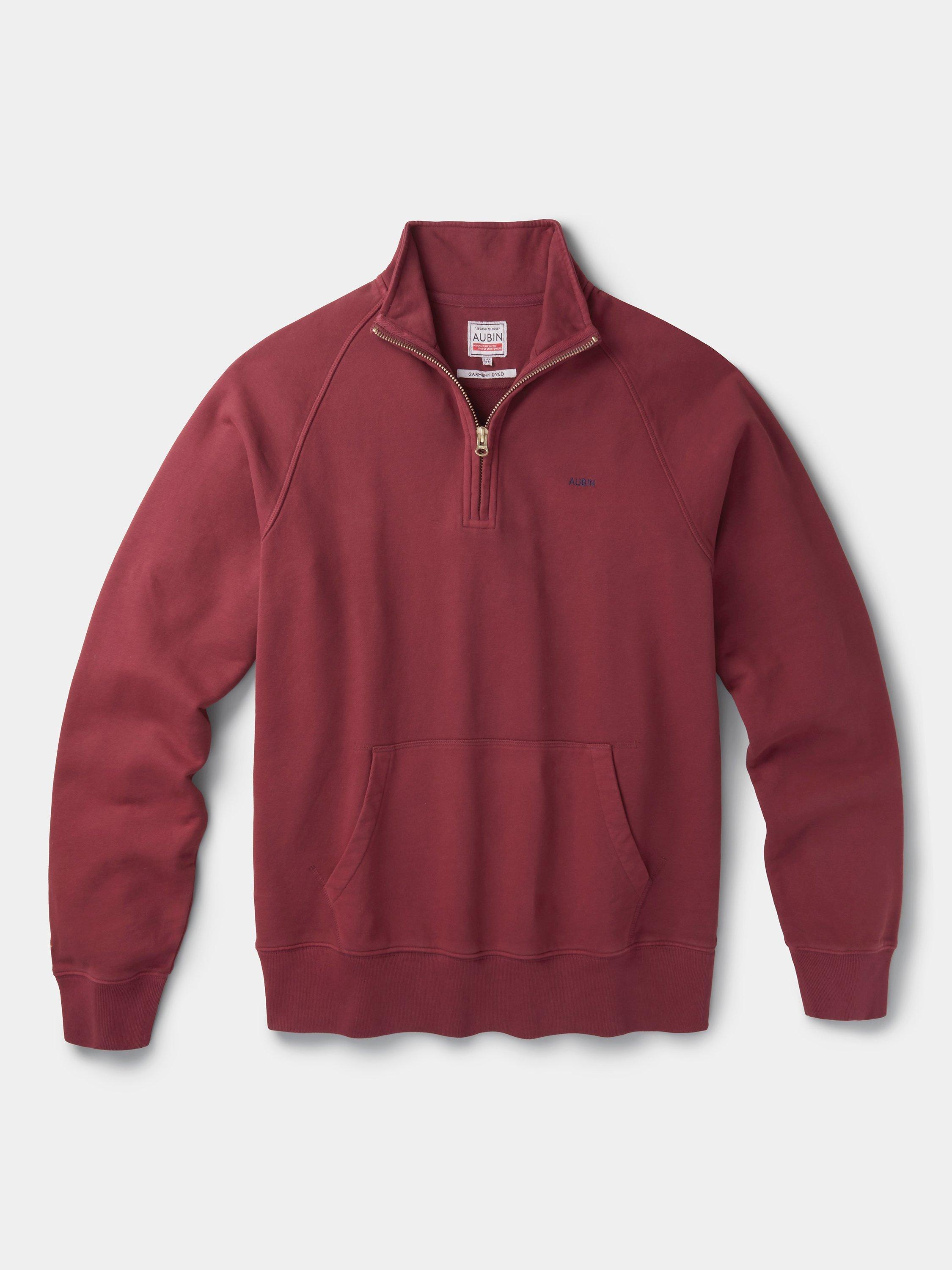 Product image 6 of 6, which shows Aubin Provost Half-Zip Sweatshirt, Burgundy, M