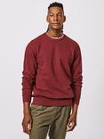 Aubin Vestry Crew Neck Cotton Sweatshirt, Port