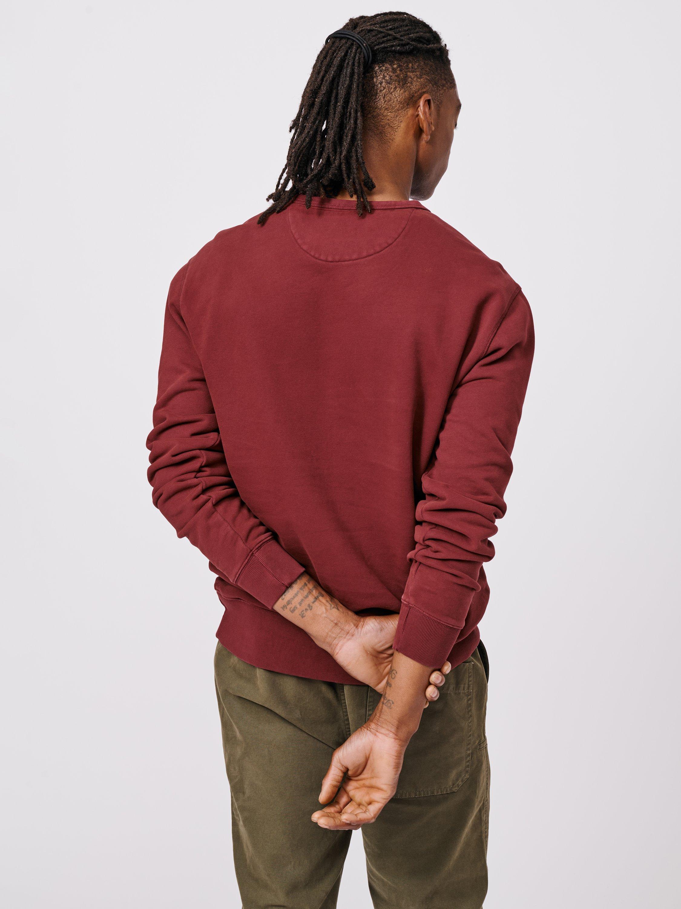 Product image 2 of 6, which shows Aubin Vestry Crew Neck Cotton Sweatshirt, Port, M