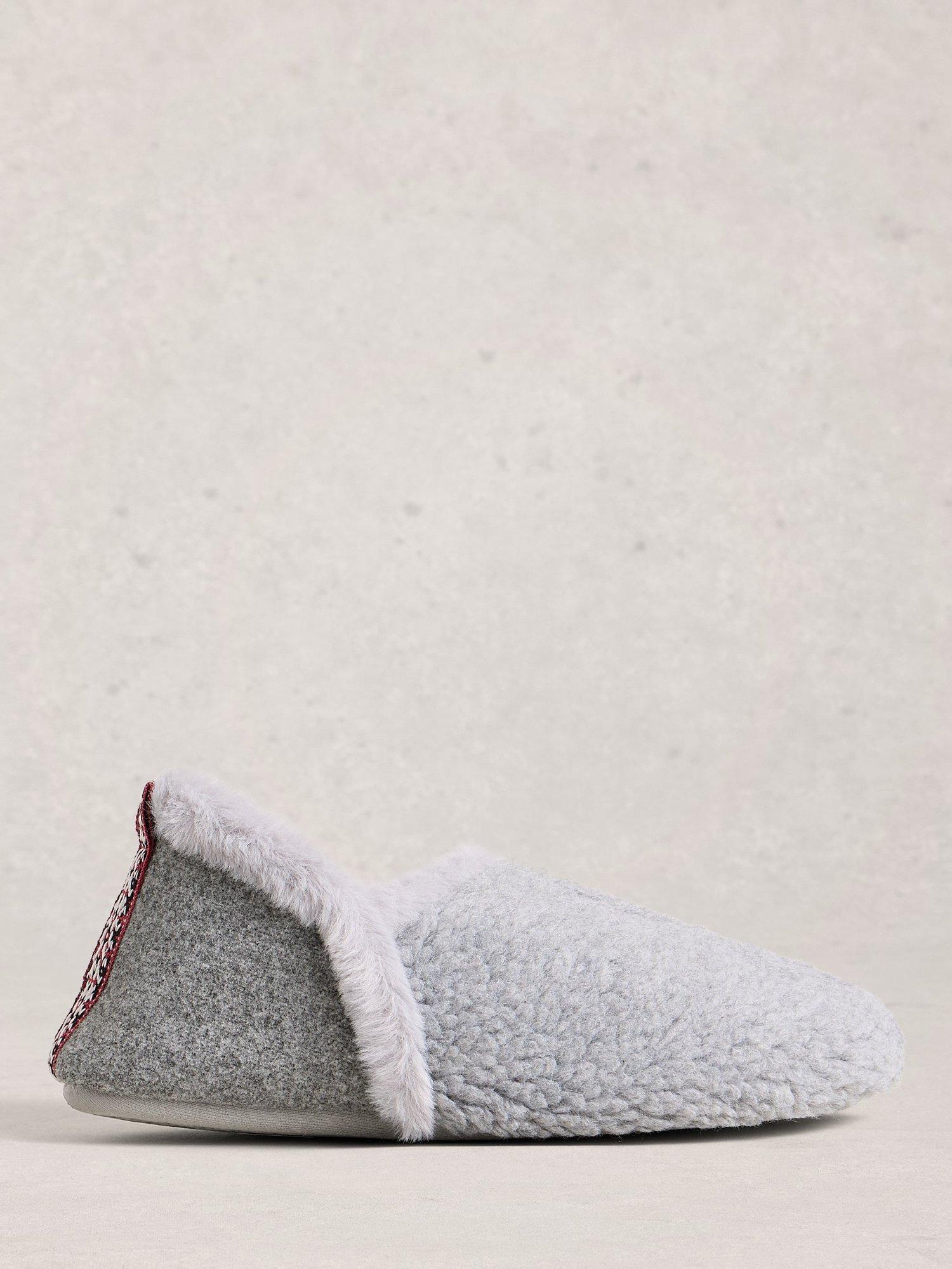 Product image 1 of 4, which shows White Stuff Reya Faux Fur Slipper Boots, Light Grey, 4