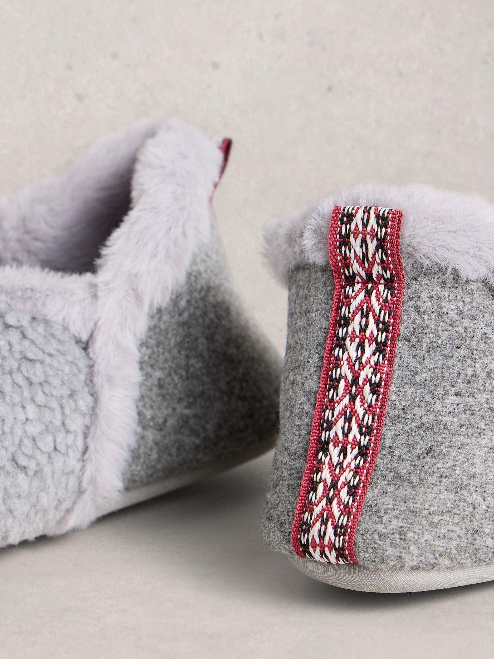 Product image 3 of 4, which shows White Stuff Reya Faux Fur Slipper Boots, Light Grey, 4
