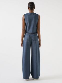 L.K.Bennett Freya Cotton Blend Waistcoat - view 2, Indigo