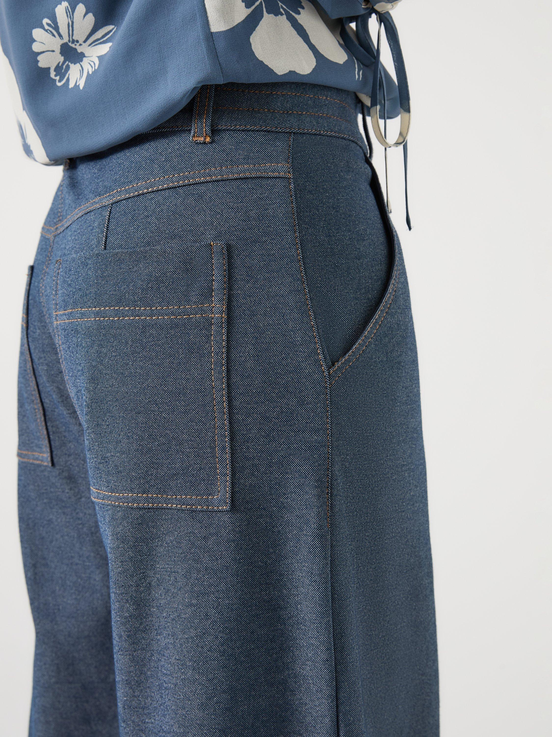Product image 4 of 5, which shows L.K.Bennett Frey Wide Leg Trousers, Indigo, 6
