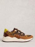 White Stuff Kazzy Leather Leopard Print Trainers, Brown/Multi