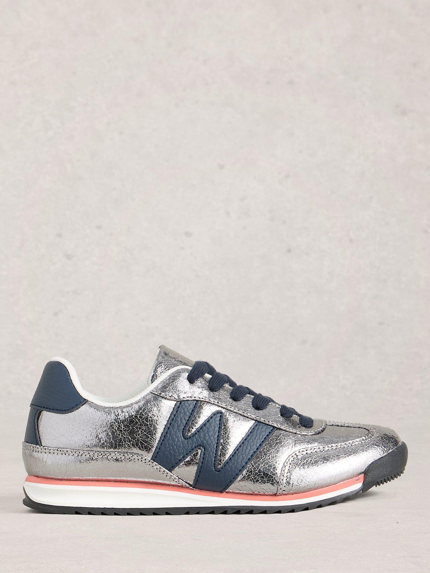 Product image 1 of 4, which shows White Stuff Lucy Trainers, Silver/Metalic, 3